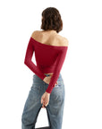 Buttery Soft Off Shoulder Shirt - Long Sleeve-Clothing-SUUKSESS-SUUKSESS