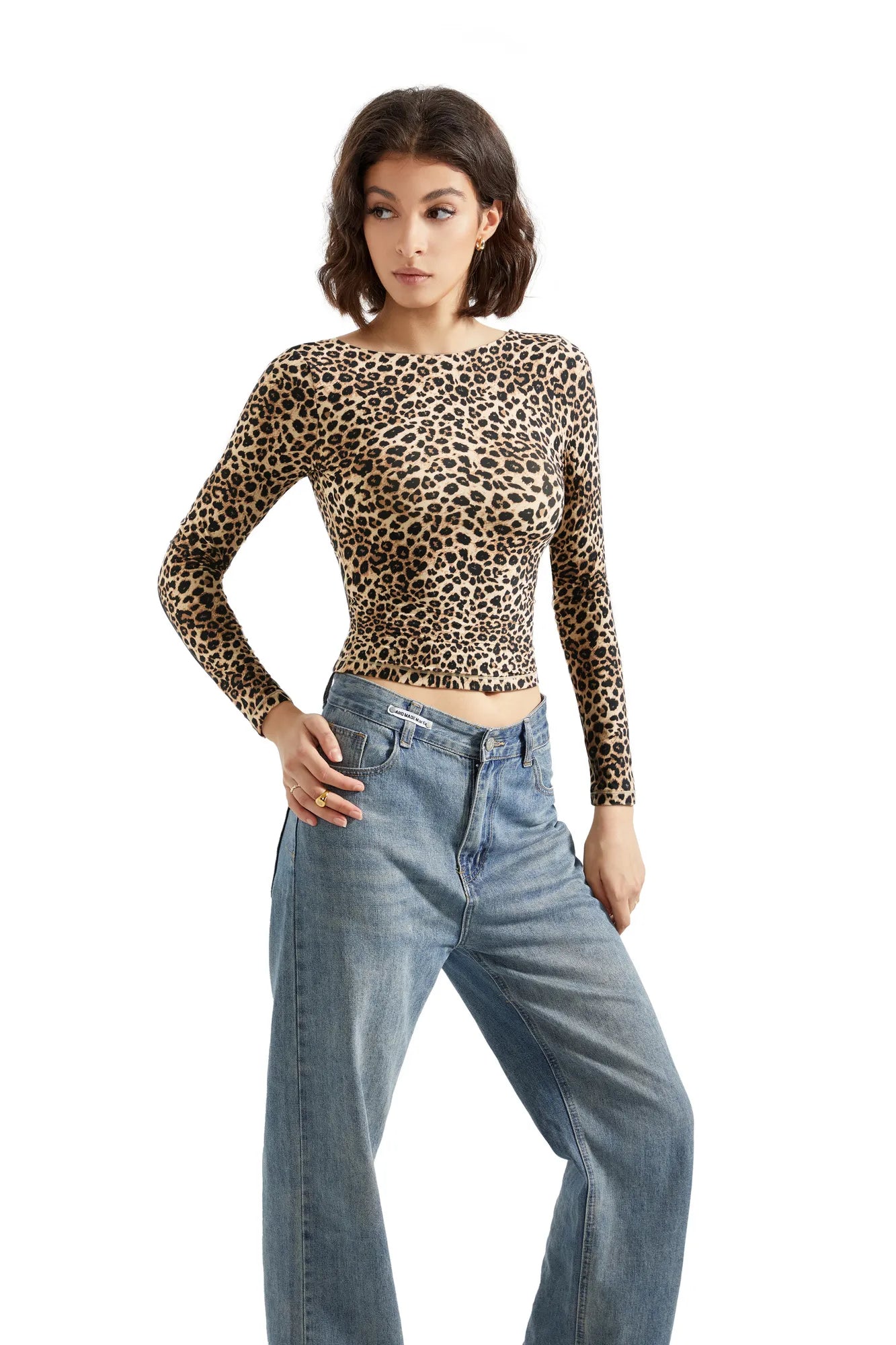 Buttery Soft Open Back Shirt - Long Sleeve-Clothing-SUUKSESS-Leopard-XS-SUUKSESS