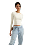 Buttery Soft Open Back Shirt - Long Sleeve-Clothing-SUUKSESS-SUUKSESS