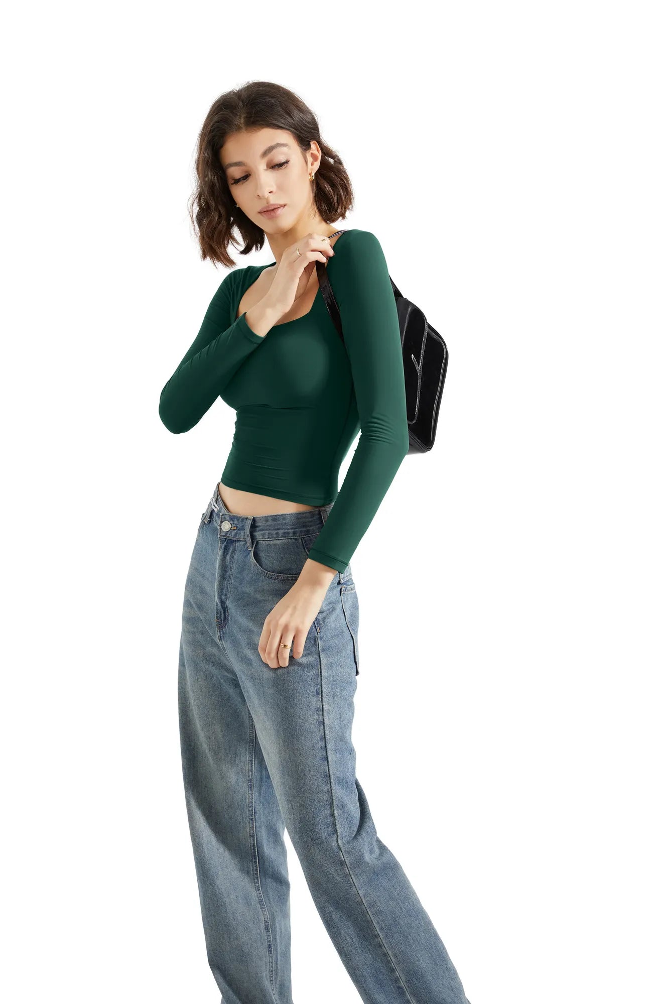 Buttery Soft Square Neck Shirt - Long Sleeve-Clothing-SUUKSESS-SUUKSESS