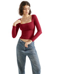 Buttery Soft Square Neck Shirt - Long Sleeve-Clothing-SUUKSESS-SUUKSESS