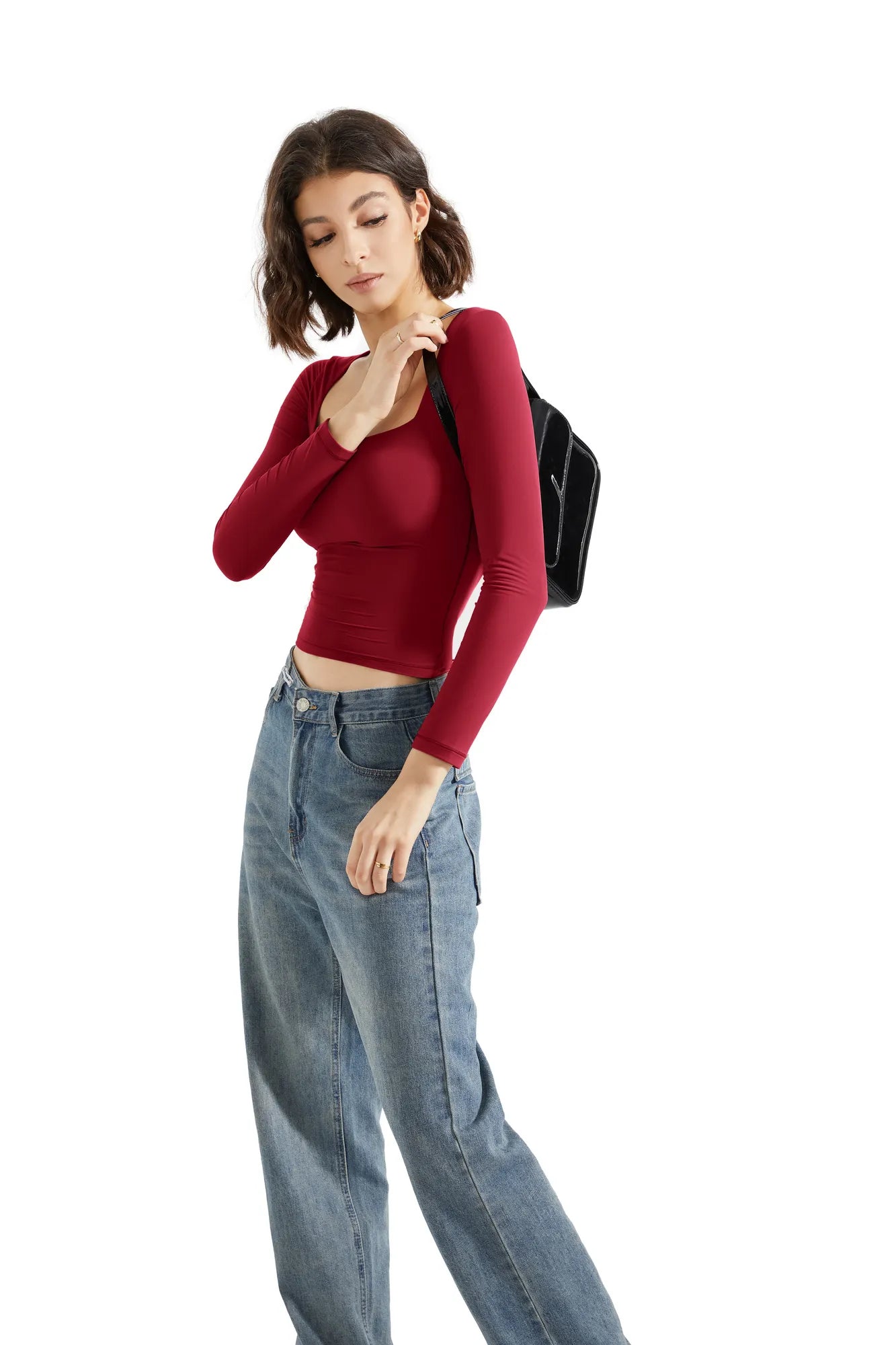 Buttery Soft Square Neck Shirt - Long Sleeve-Clothing-SUUKSESS-SUUKSESS