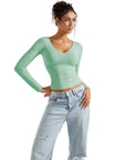 Buttery Soft V Neck Shirt - Long Sleeve-Clothing-SUUKSESS-SUUKSESS