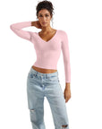 Buttery Soft V Neck Shirt - Long Sleeve-Clothing-SUUKSESS-SUUKSESS