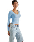 Buttery Soft V Neck Shirt - Long Sleeve-Clothing-SUUKSESS-SUUKSESS