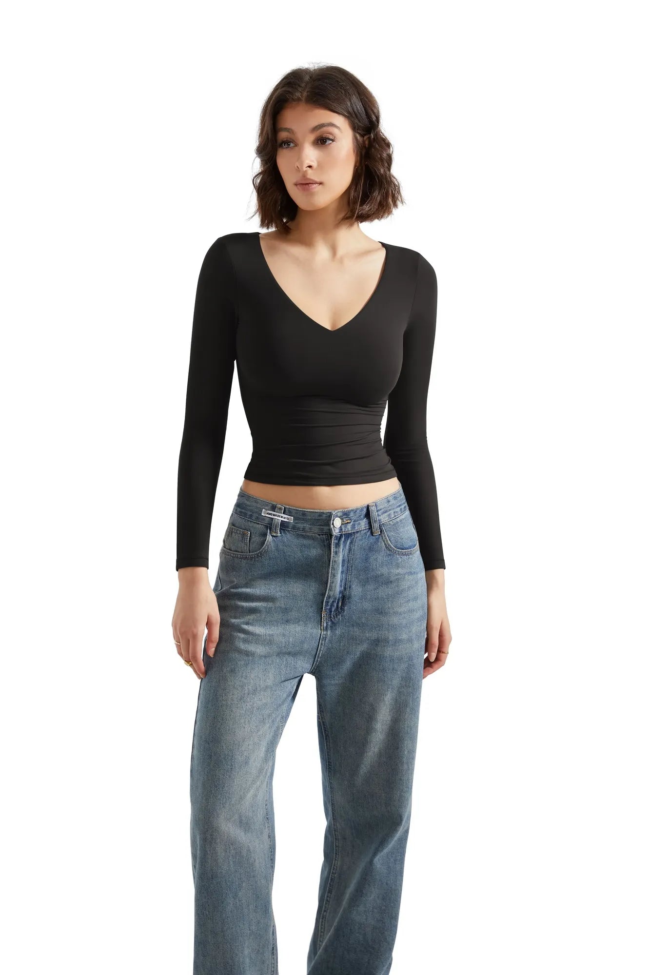 Buttery Soft V Neck Shirt - Long Sleeve-Clothing-SUUKSESS-SUUKSESS