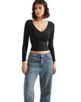 Buttery Soft V Neck Shirt - Long Sleeve-Clothing-SUUKSESS-SUUKSESS