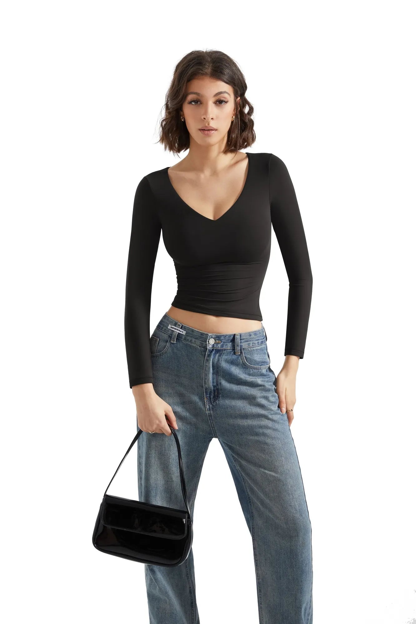 Buttery Soft V Neck Shirt - Long Sleeve-Clothing-SUUKSESS-SUUKSESS