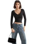 Buttery Soft V Neck Shirt - Long Sleeve-Clothing-SUUKSESS-SUUKSESS