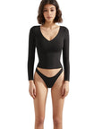 Buttery Soft V Neck Shirt - Long Sleeve-Clothing-SUUKSESS-SUUKSESS