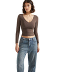 Buttery Soft V Neck Shirt - Long Sleeve-Clothing-SUUKSESS-SUUKSESS