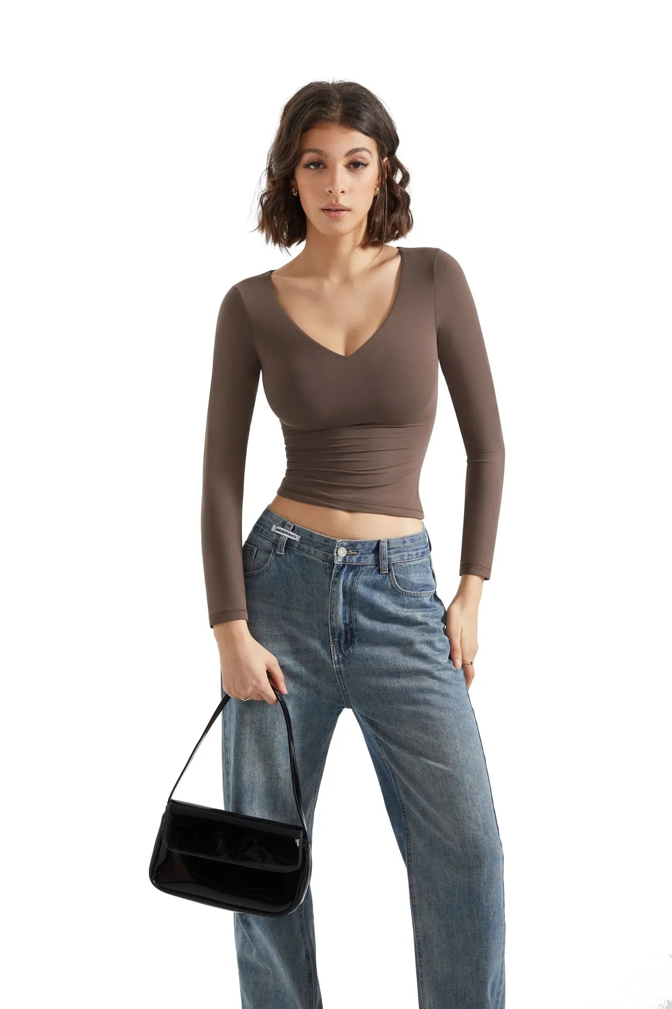 Buttery Soft V Neck Shirt - Long Sleeve-Clothing-SUUKSESS-SUUKSESS