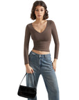 Buttery Soft V Neck Shirt - Long Sleeve-Clothing-SUUKSESS-SUUKSESS