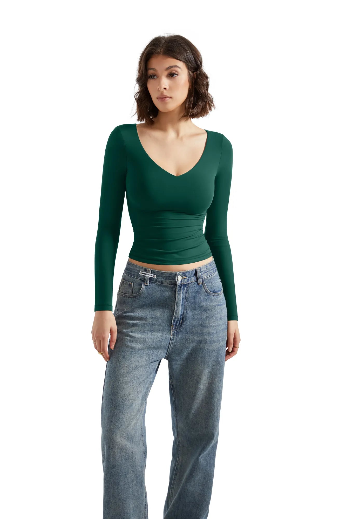 Buttery Soft V Neck Shirt - Long Sleeve-Clothing-SUUKSESS-SUUKSESS