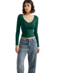 Buttery Soft V Neck Shirt - Long Sleeve-Clothing-SUUKSESS-SUUKSESS