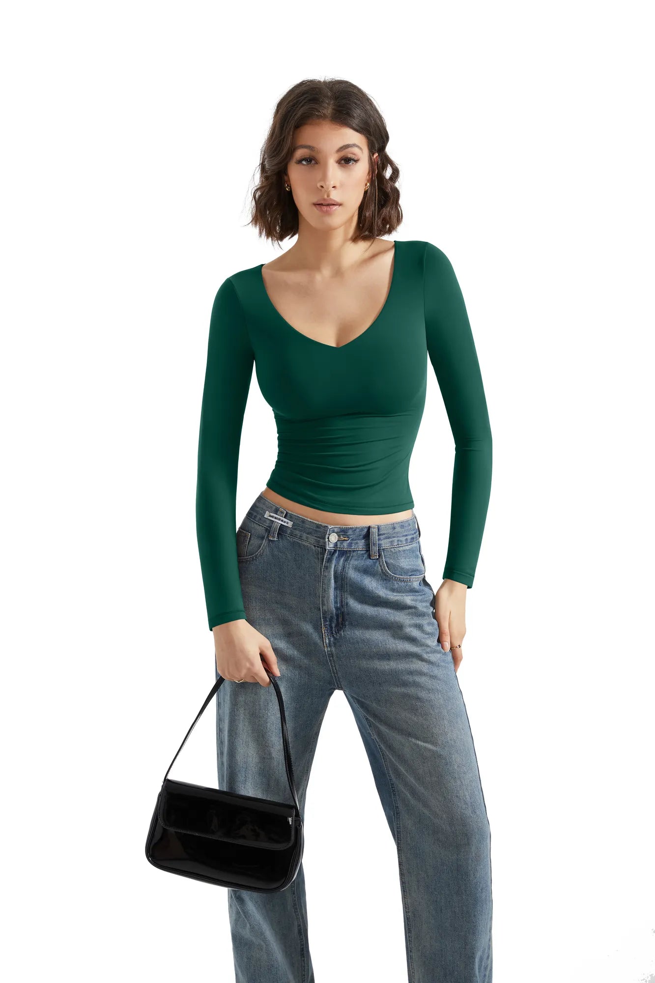 Buttery Soft V Neck Shirt - Long Sleeve-Clothing-SUUKSESS-SUUKSESS