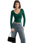 Buttery Soft V Neck Shirt - Long Sleeve-Clothing-SUUKSESS-SUUKSESS