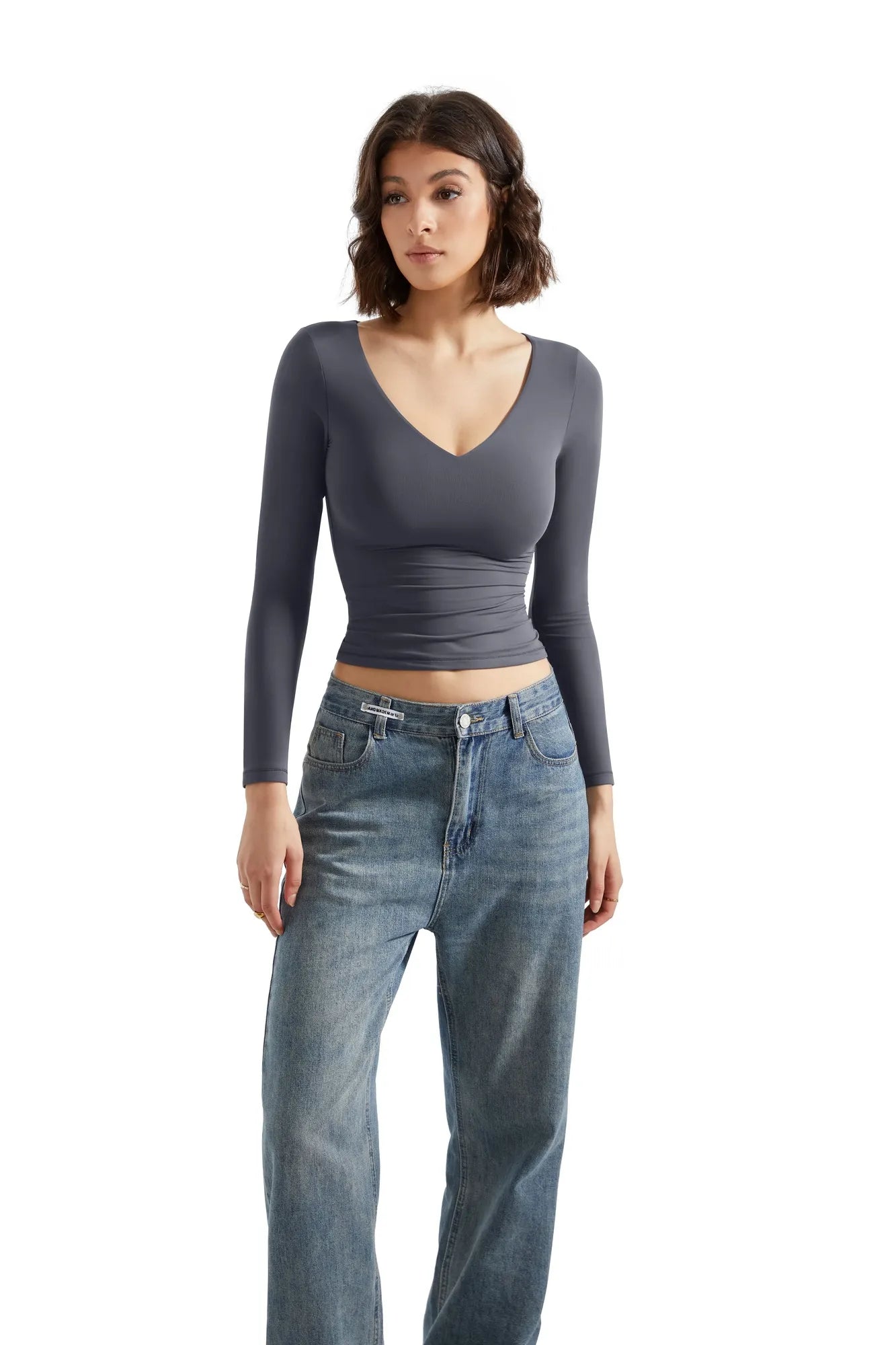 Buttery Soft V Neck Shirt - Long Sleeve-Clothing-SUUKSESS-SUUKSESS