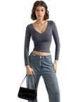 Buttery Soft V Neck Shirt - Long Sleeve-Clothing-SUUKSESS-SUUKSESS