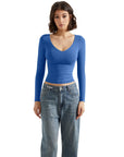 Buttery Soft V Neck Shirt - Long Sleeve