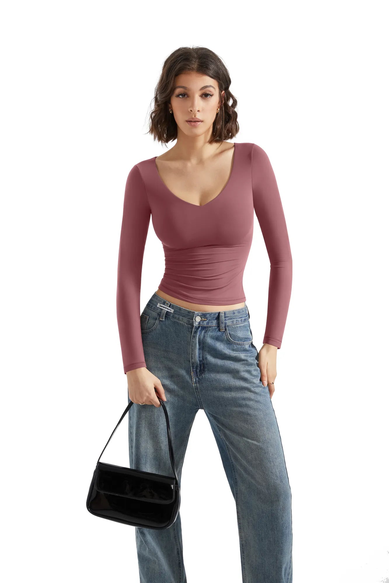Buttery Soft V Neck Shirt - Long Sleeve-Clothing-SUUKSESS-SUUKSESS