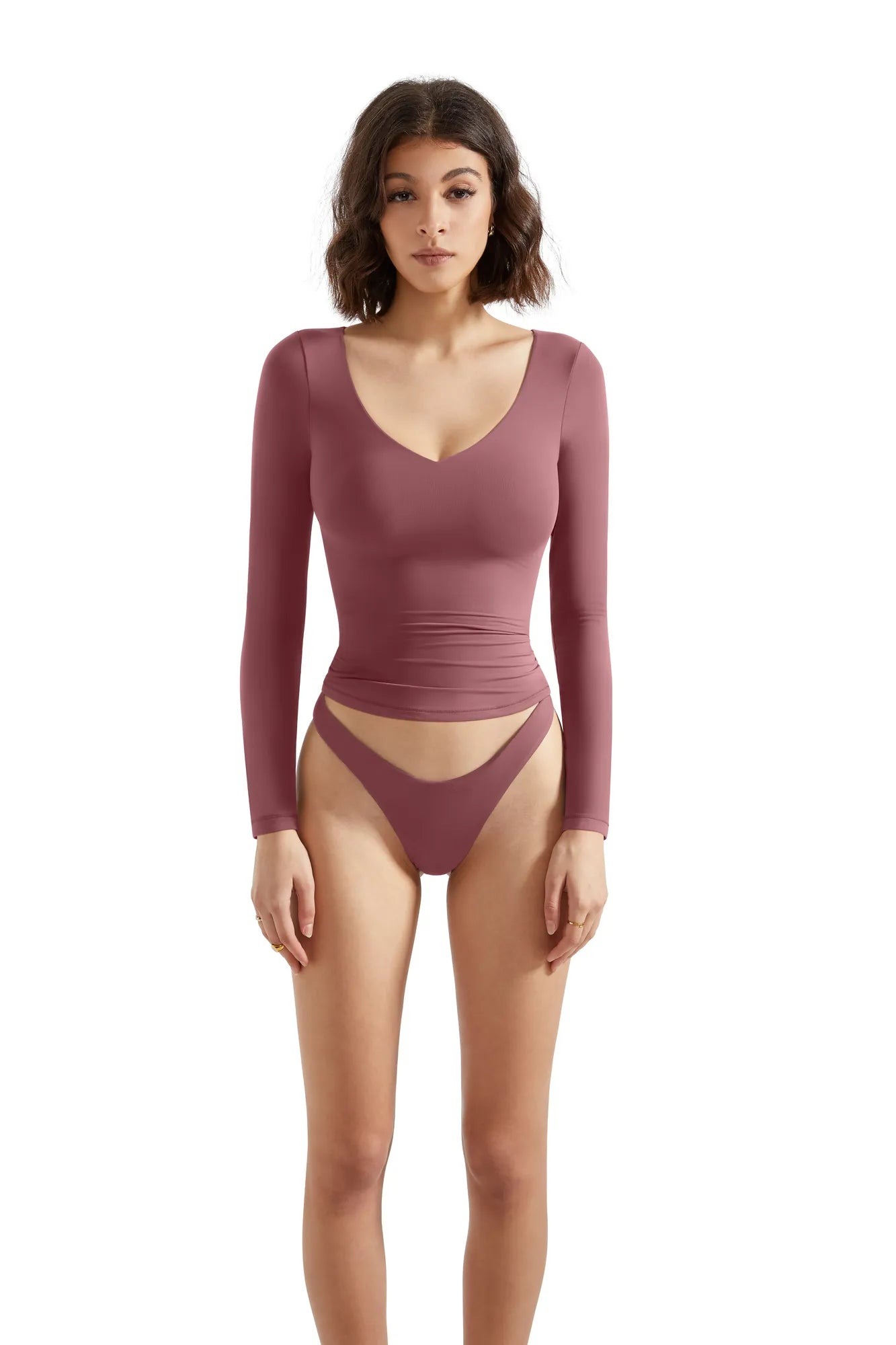Buttery Soft V Neck Shirt - Long Sleeve-Clothing-SUUKSESS-SUUKSESS