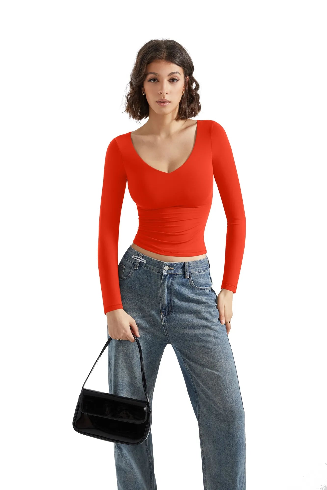 Buttery Soft V Neck Shirt - Long Sleeve-Clothing-SUUKSESS-SUUKSESS