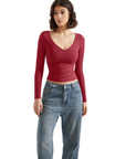 Buttery Soft V Neck Shirt - Long Sleeve-Clothing-SUUKSESS-SUUKSESS