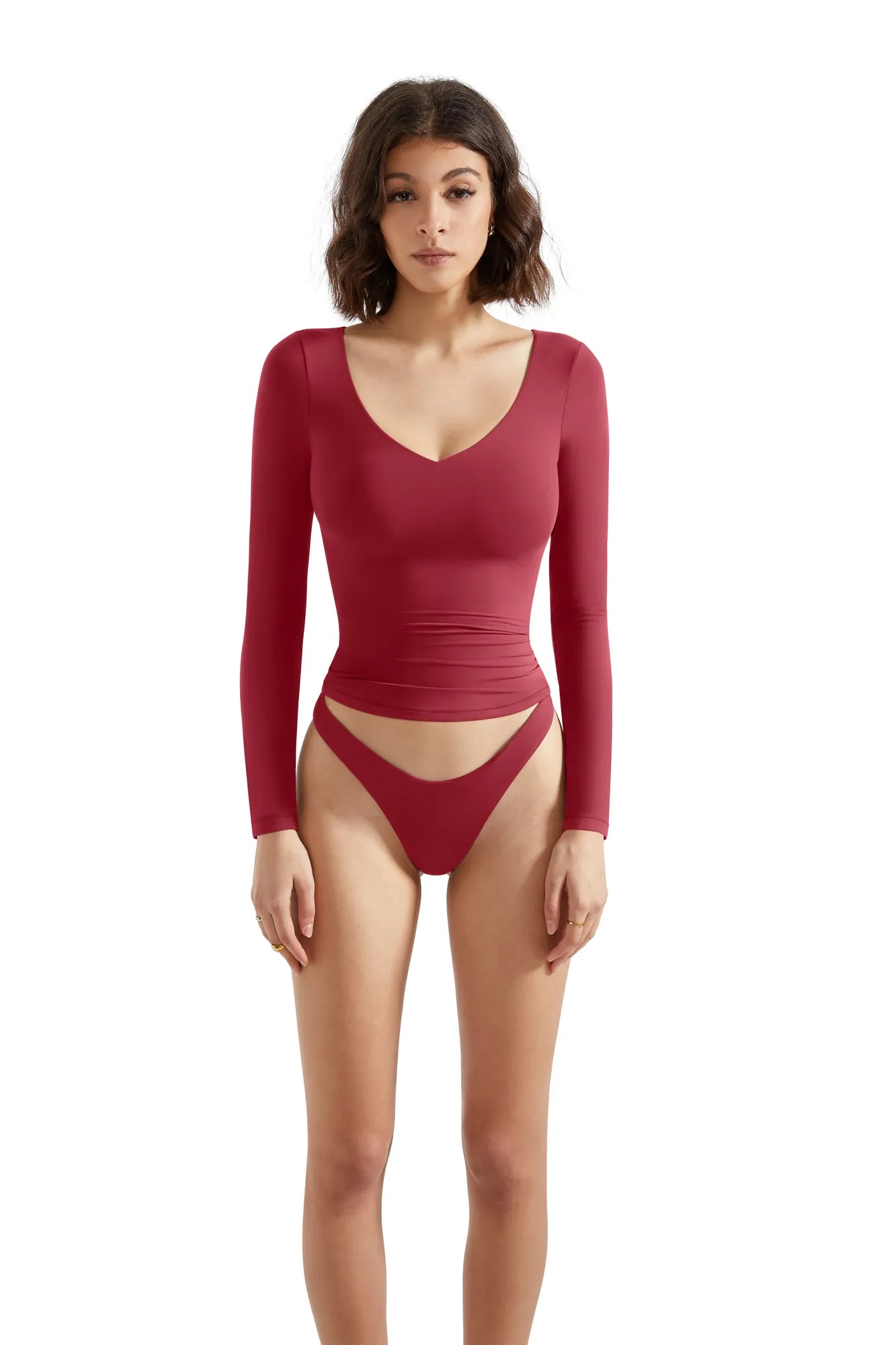 Buttery Soft V Neck Shirt - Long Sleeve-Clothing-SUUKSESS-SUUKSESS