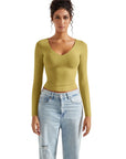 Buttery Soft V Neck Shirt - Long Sleeve