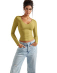 Buttery Soft V Neck Shirt - Long Sleeve