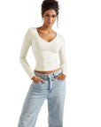Buttery Soft V Neck Shirt - Long Sleeve-Clothing-SUUKSESS-SUUKSESS