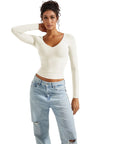 Buttery Soft V Neck Shirt - Long Sleeve-Clothing-SUUKSESS-SUUKSESS