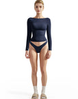 Buttery Soft Boat Neck Shirt - Long Sleeve-Clothing-SUUKSESS-Navy-XS-SUUKSESS