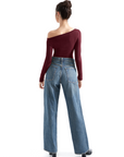 Off Shoulder Cowl Neck Shirt - Long Sleeve