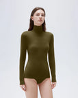 SUUKSESS Women Cashmere Turtleneck Long Sleeve Shirt Fitted Fall Basic Thermal Tops Fall Fashion-SUUKSESS-Olive-XS-SUUKSESS