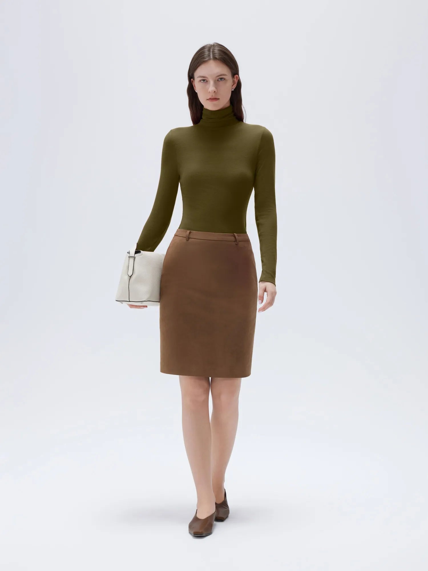 SUUKSESS Women Cashmere Turtleneck Long Sleeve Shirt Fitted Fall Basic Thermal Tops Fall Fashion-SUUKSESS-SUUKSESS