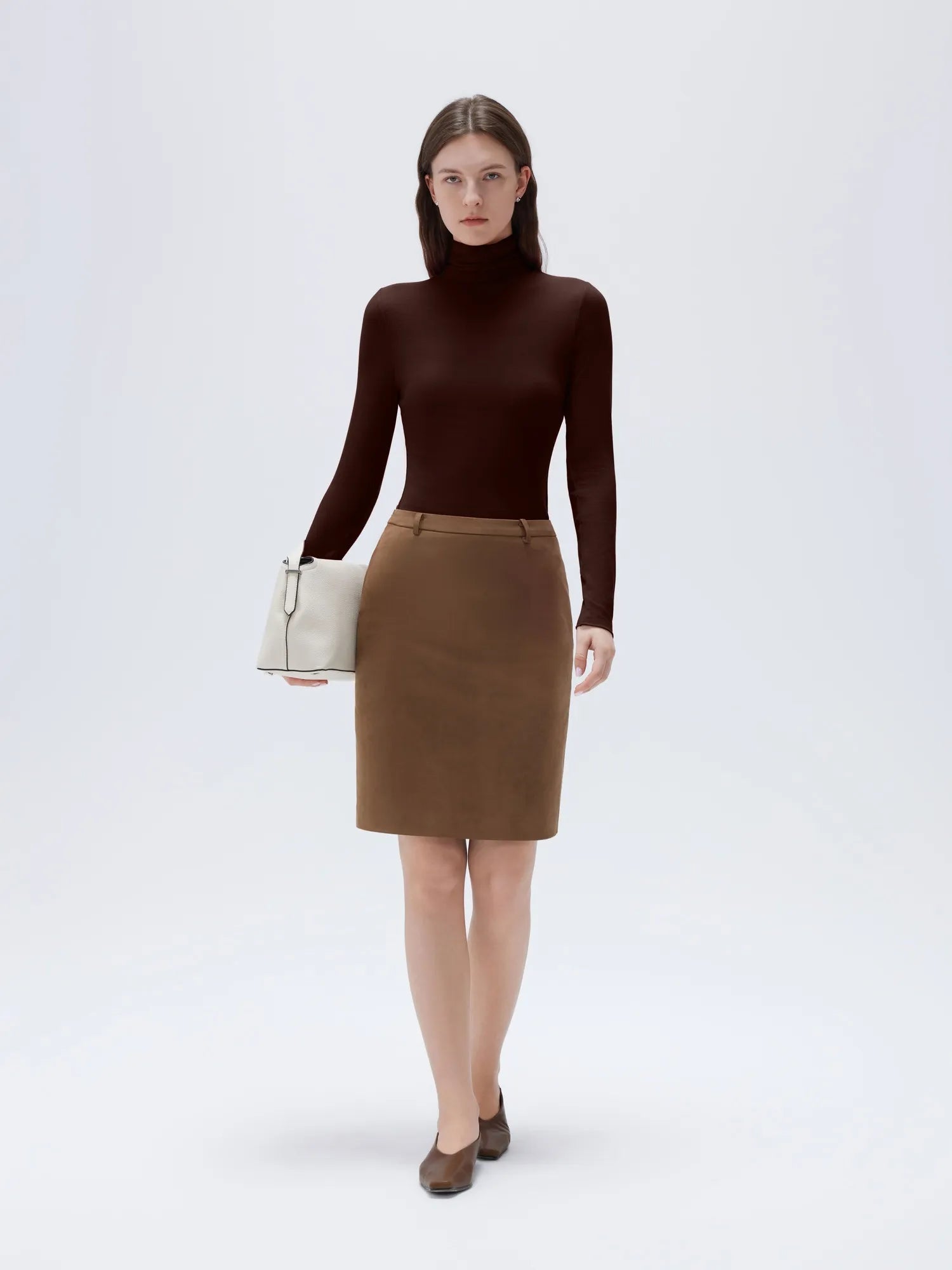 SUUKSESS Women Cashmere Turtleneck Long Sleeve Shirt Fitted Fall Basic Thermal Tops Fall Fashion-SUUKSESS-SUUKSESS