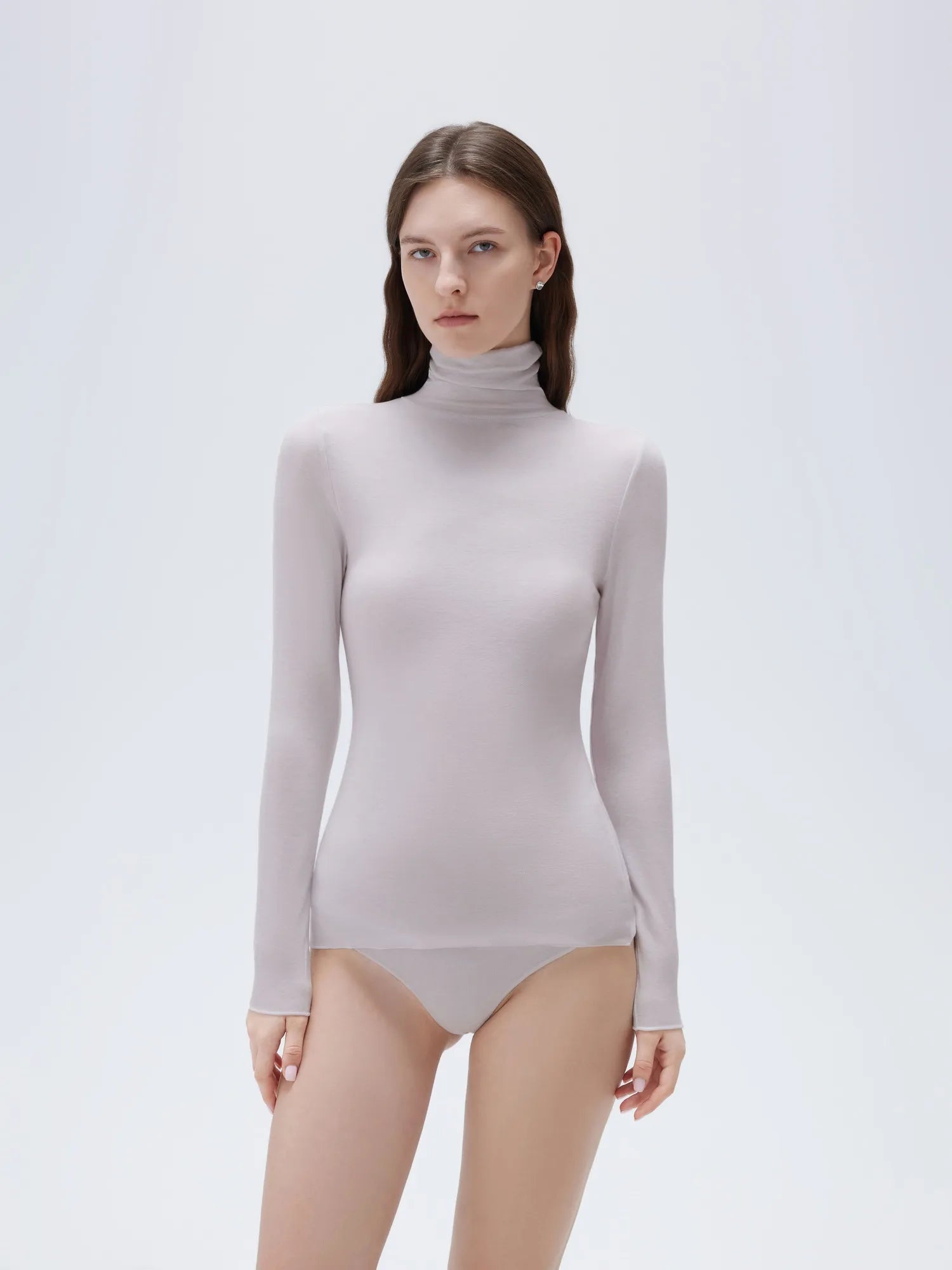 SUUKSESS Women Cashmere Turtleneck Long Sleeve Shirt Fitted Fall Basic Thermal Tops Fall Fashion-SUUKSESS-Gray-XS-SUUKSESS