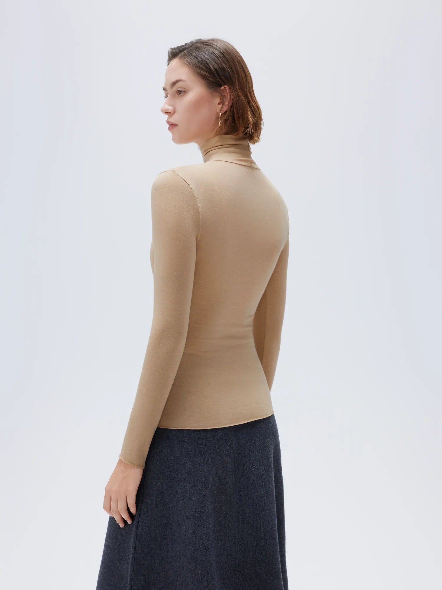 SUUKSESS Women Cashmere Turtleneck Long Sleeve Shirt Fitted Fall Basic Thermal Tops Fall Fashion-SUUKSESS-SUUKSESS