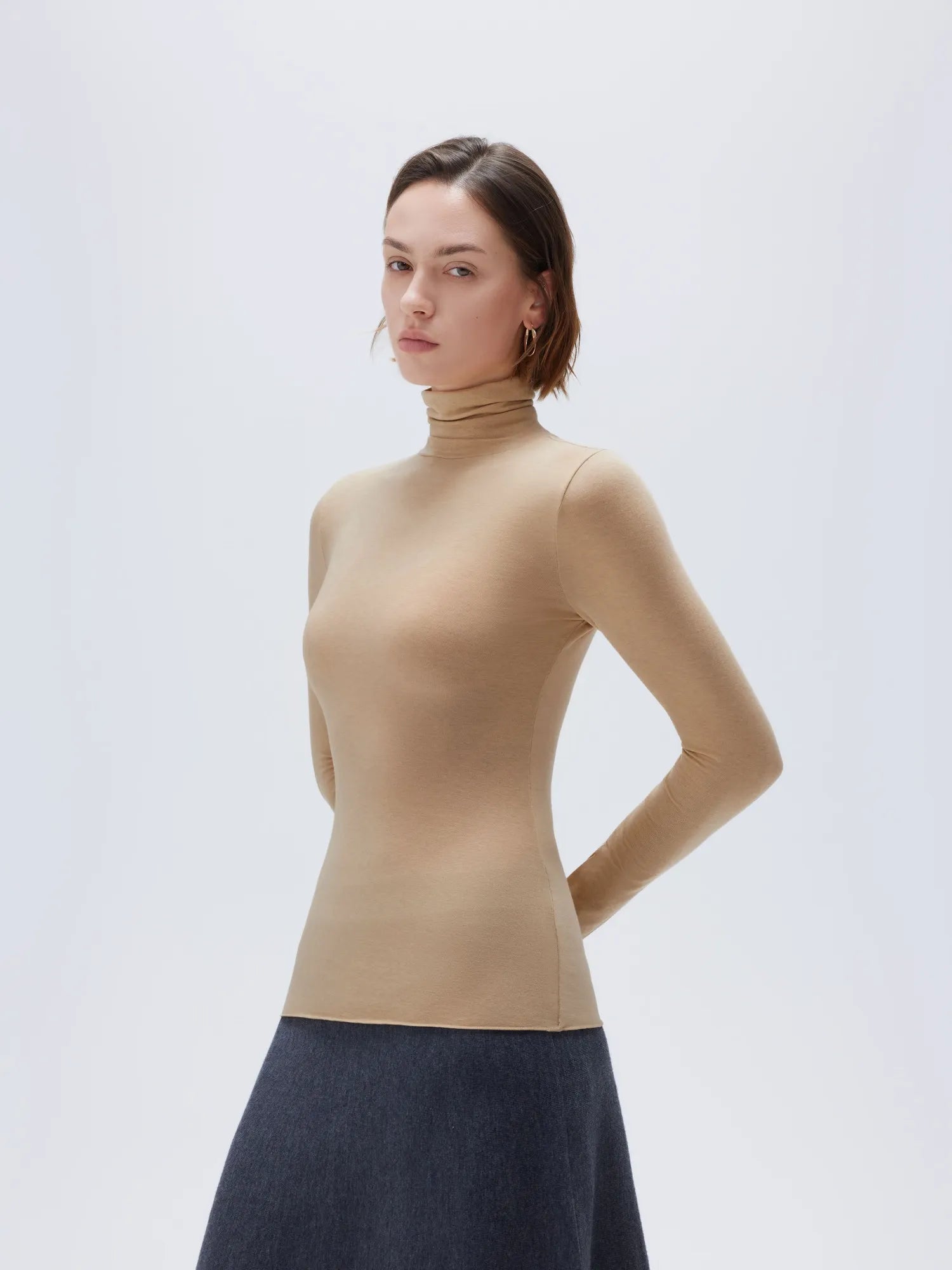 SUUKSESS Women Cashmere Turtleneck Long Sleeve Shirt Fitted Fall Basic Thermal Tops Fall Fashion-SUUKSESS-SUUKSESS