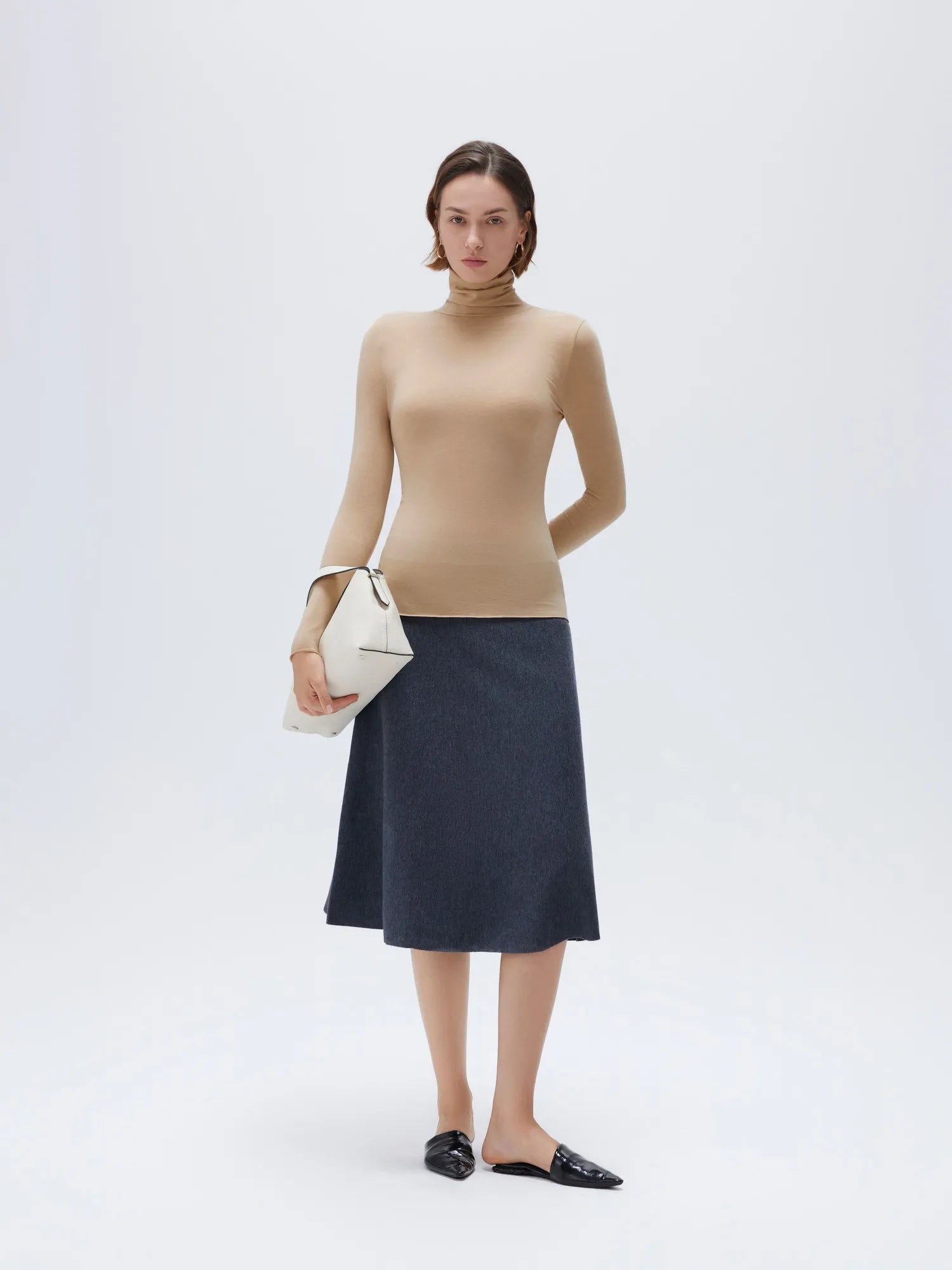 SUUKSESS Women Cashmere Turtleneck Long Sleeve Shirt Fitted Fall Basic Thermal Tops Fall Fashion-SUUKSESS-SUUKSESS