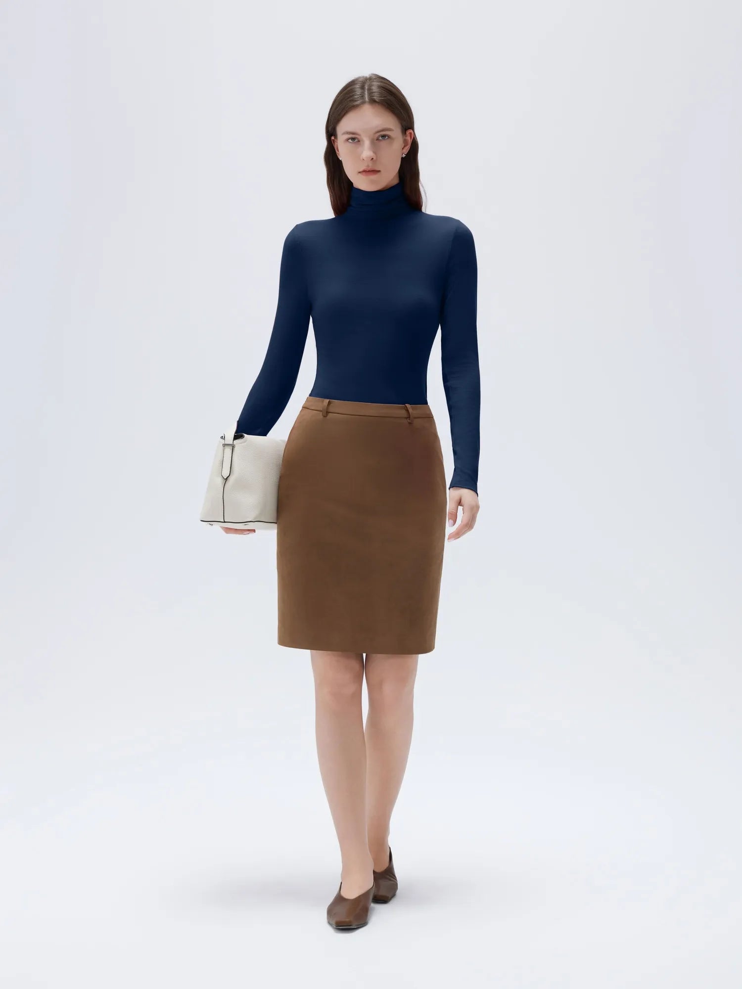 SUUKSESS Women Cashmere Turtleneck Long Sleeve Shirt Fitted Fall Basic Thermal Tops Fall Fashion-SUUKSESS-SUUKSESS