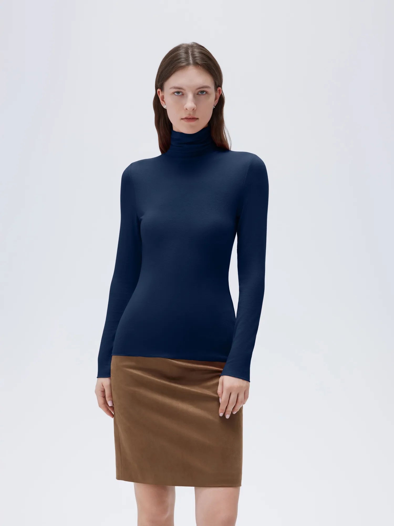 SUUKSESS Women Cashmere Turtleneck Long Sleeve Shirt Fitted Fall Basic Thermal Tops Fall Fashion-SUUKSESS-SUUKSESS