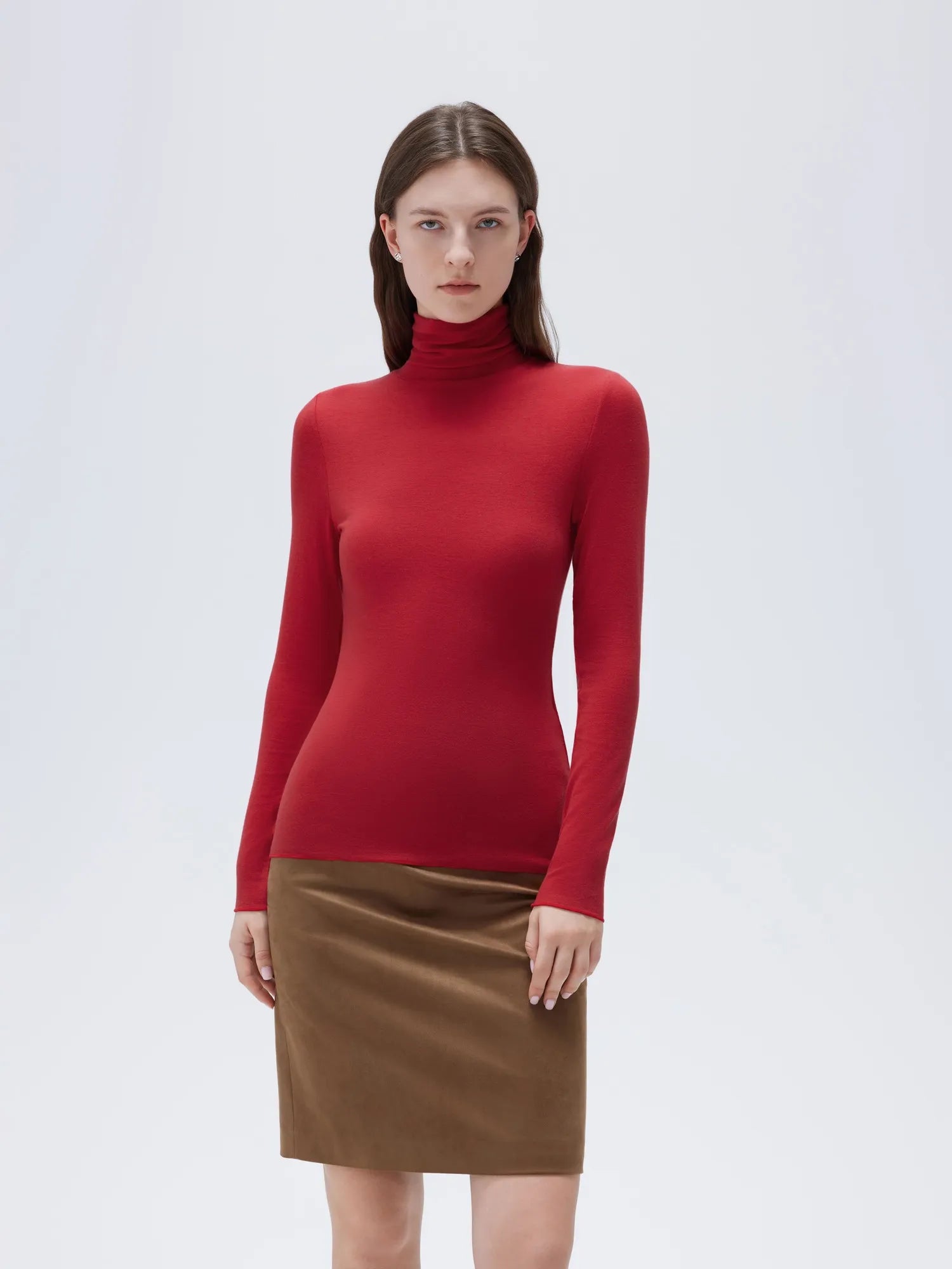 SUUKSESS Women Cashmere Turtleneck Long Sleeve Shirt Fitted Fall Basic Thermal Tops Fall Fashion-SUUKSESS-SUUKSESS