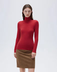 SUUKSESS Women Cashmere Turtleneck Long Sleeve Shirt Fitted Fall Basic Thermal Tops Fall Fashion-SUUKSESS-SUUKSESS