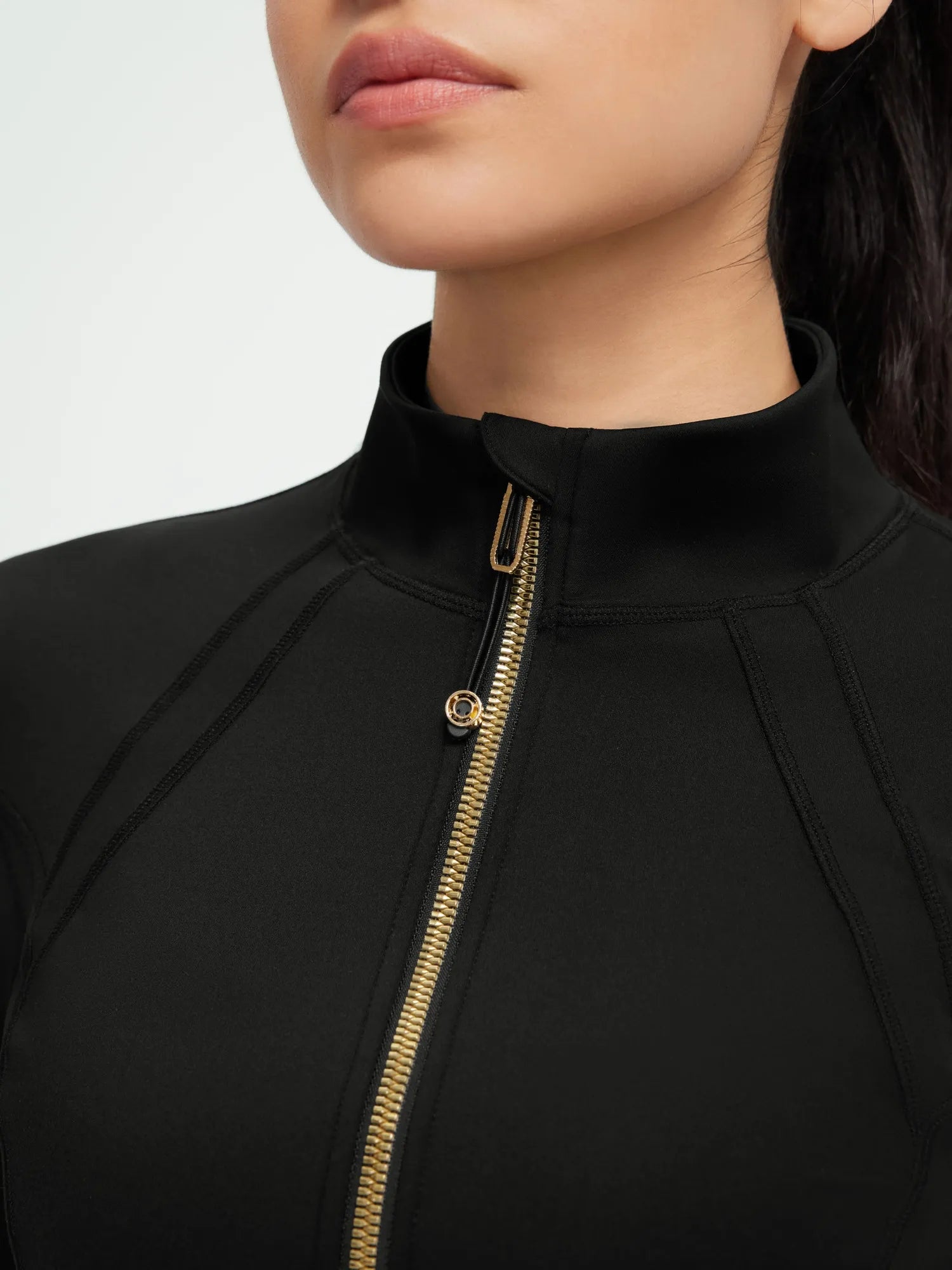 SUUKSESS Women Golden Full Zip Up Workout Cropped Jackets Lightweight Athletic Yoga Tops-SUUKSESS-SUUKSESS