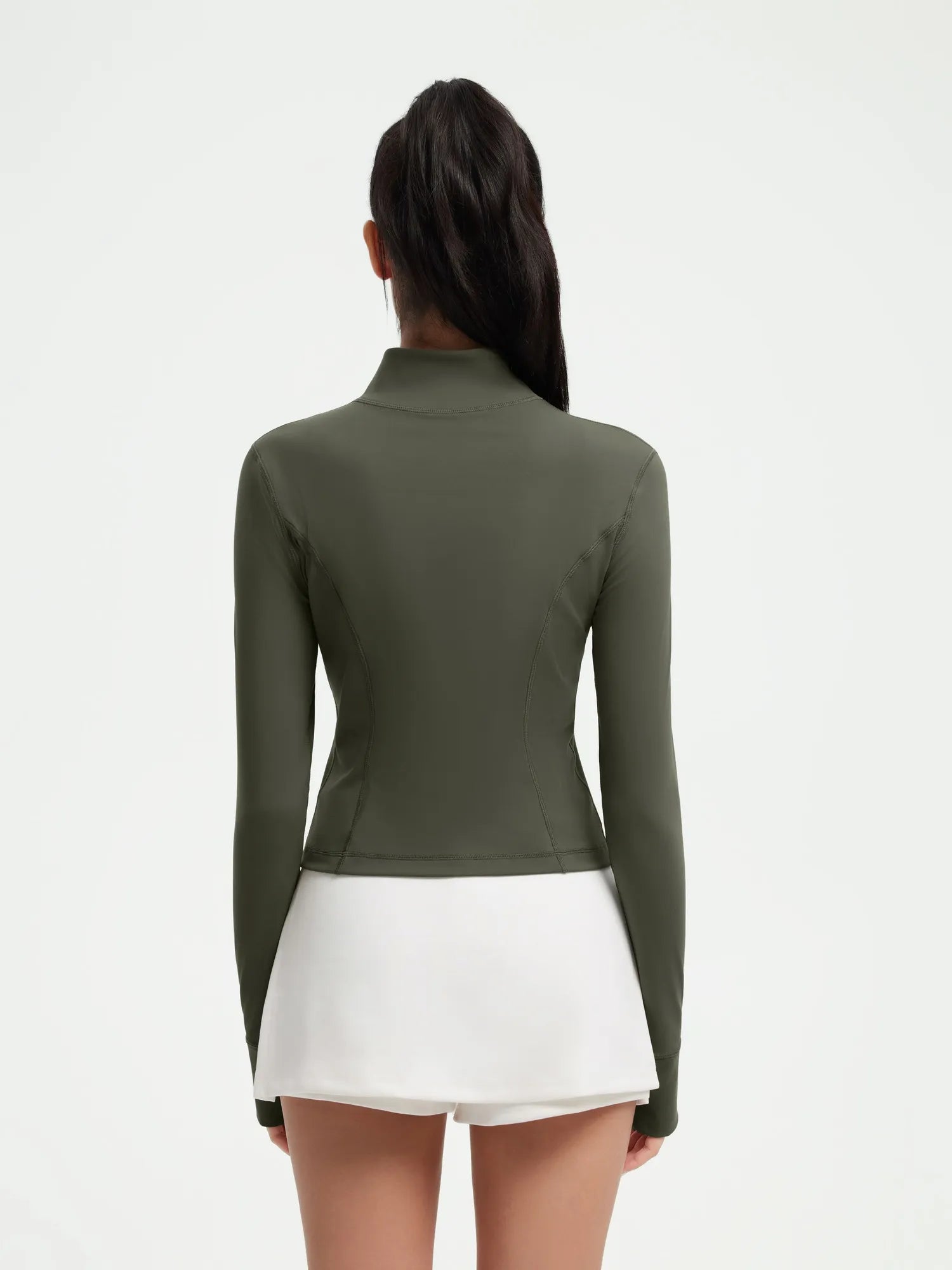 SUUKSESS Women Golden Full Zip Up Workout Cropped Jackets Lightweight Athletic Yoga Tops-SUUKSESS-SUUKSESS