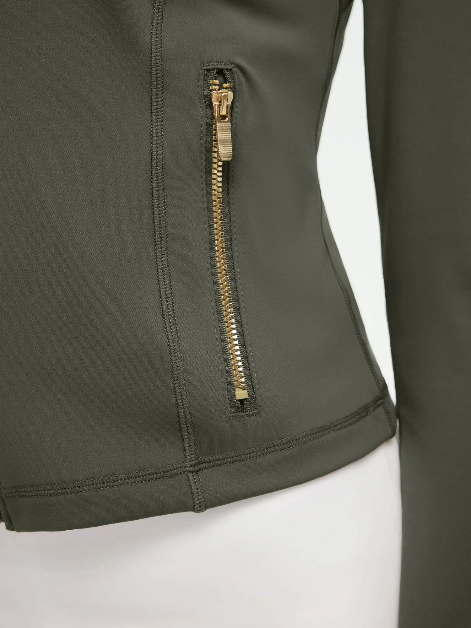 SUUKSESS Women Golden Full Zip Up Workout Cropped Jackets Lightweight Athletic Yoga Tops-SUUKSESS-SUUKSESS