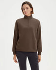 SUUKSESS Sweatshirts for Women Zipper Hoodies Fall Fashion Pullover Long Sleeve Shirts Thumb Holes Outfits Clothes-SUUKSESS-Brown-XS-SUUKSESS